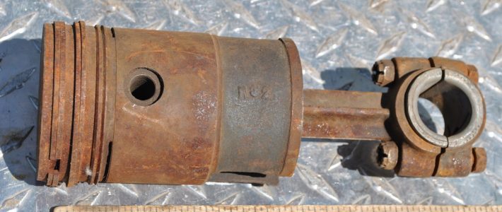 Antique Engine Cast Iron Piston & Rod